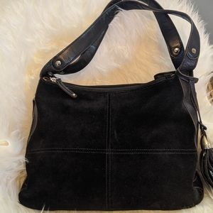 Tignanello Black suede Handbag